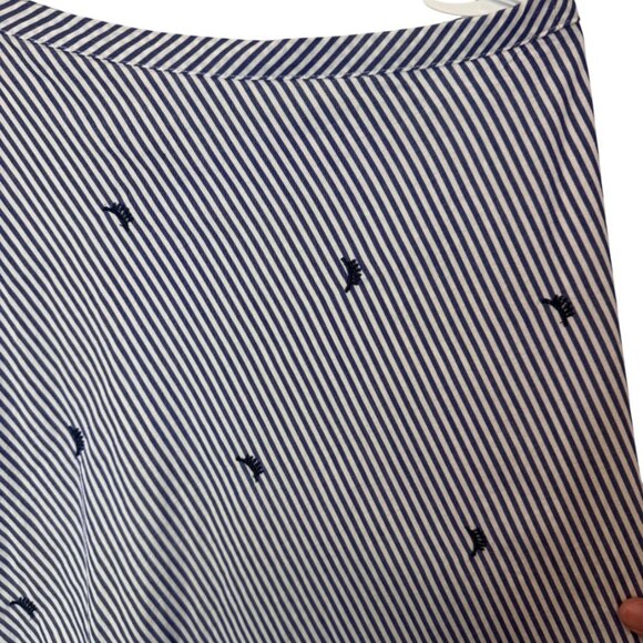 Fourteenth Place blue and white stripe eyelash wrap tie skirt size M - Picture 4 of 8